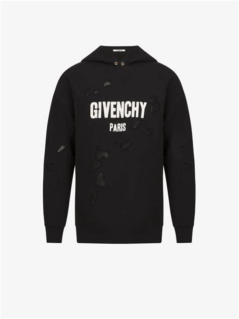 givenchy paris ripped hoodie